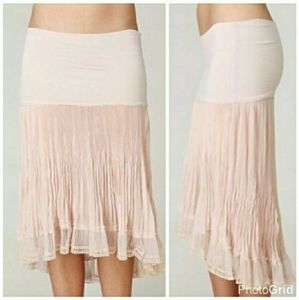 NWOT BLACK Free People Sheer Pleated Slip Skirt S
